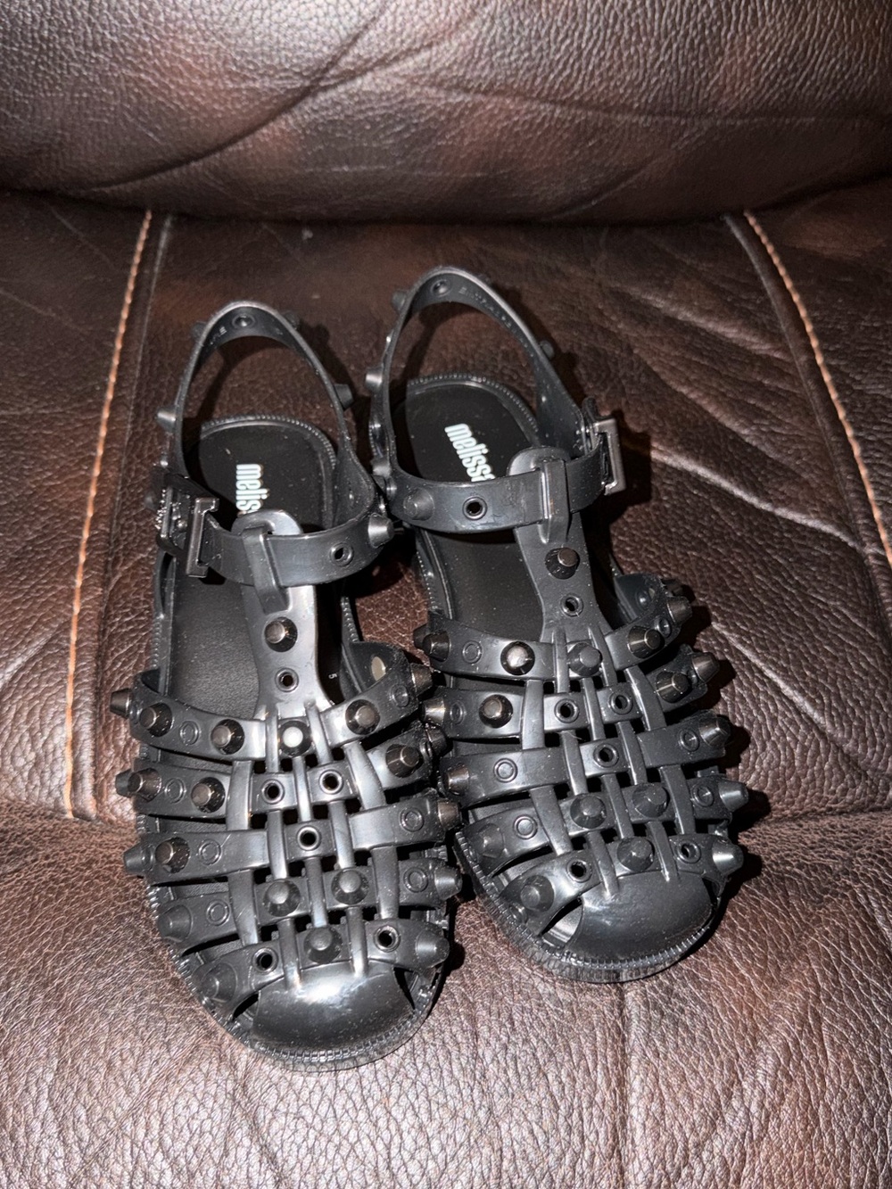 melissa jelly buckle sandals, size 6, new!